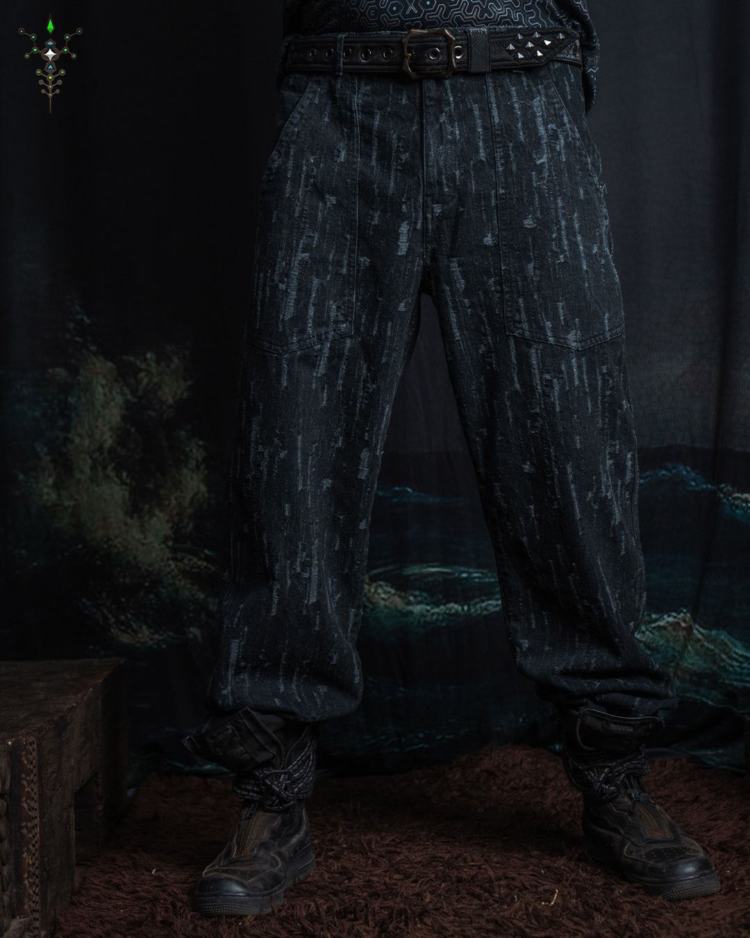Pants Men / Loose Fit Denim / Stonewashed - BLAKPUNK Distressed